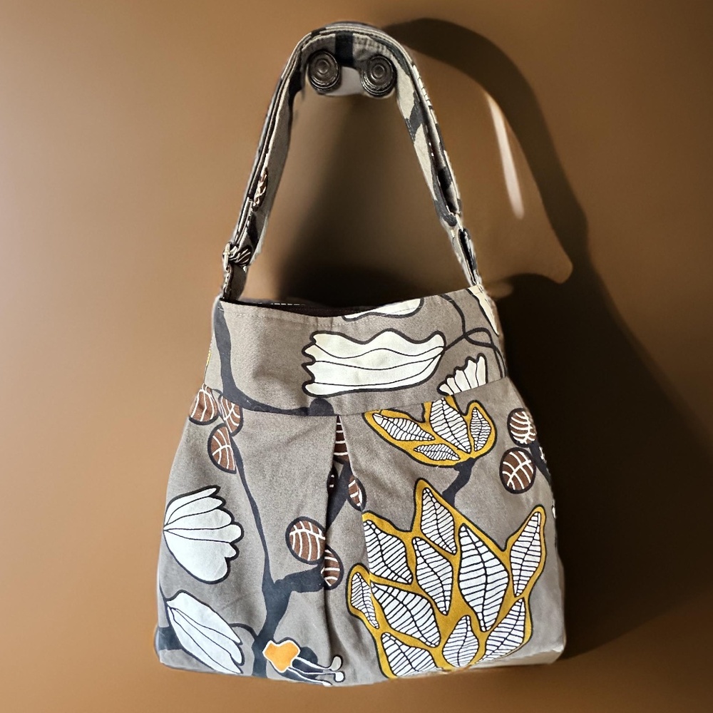 Large Lined Fabric Tote Funky Tree Print